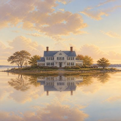 house with front view — Luminism Art Style