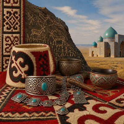 still life with everyday objects — Kazakh Art Style