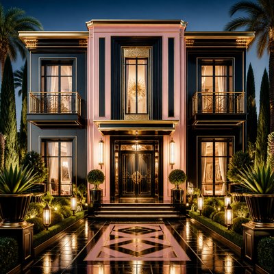 house with front view — Hollywood Regency Interior Design