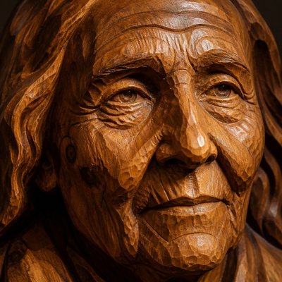 close-up portrait of an elderly person with expressive weathered features