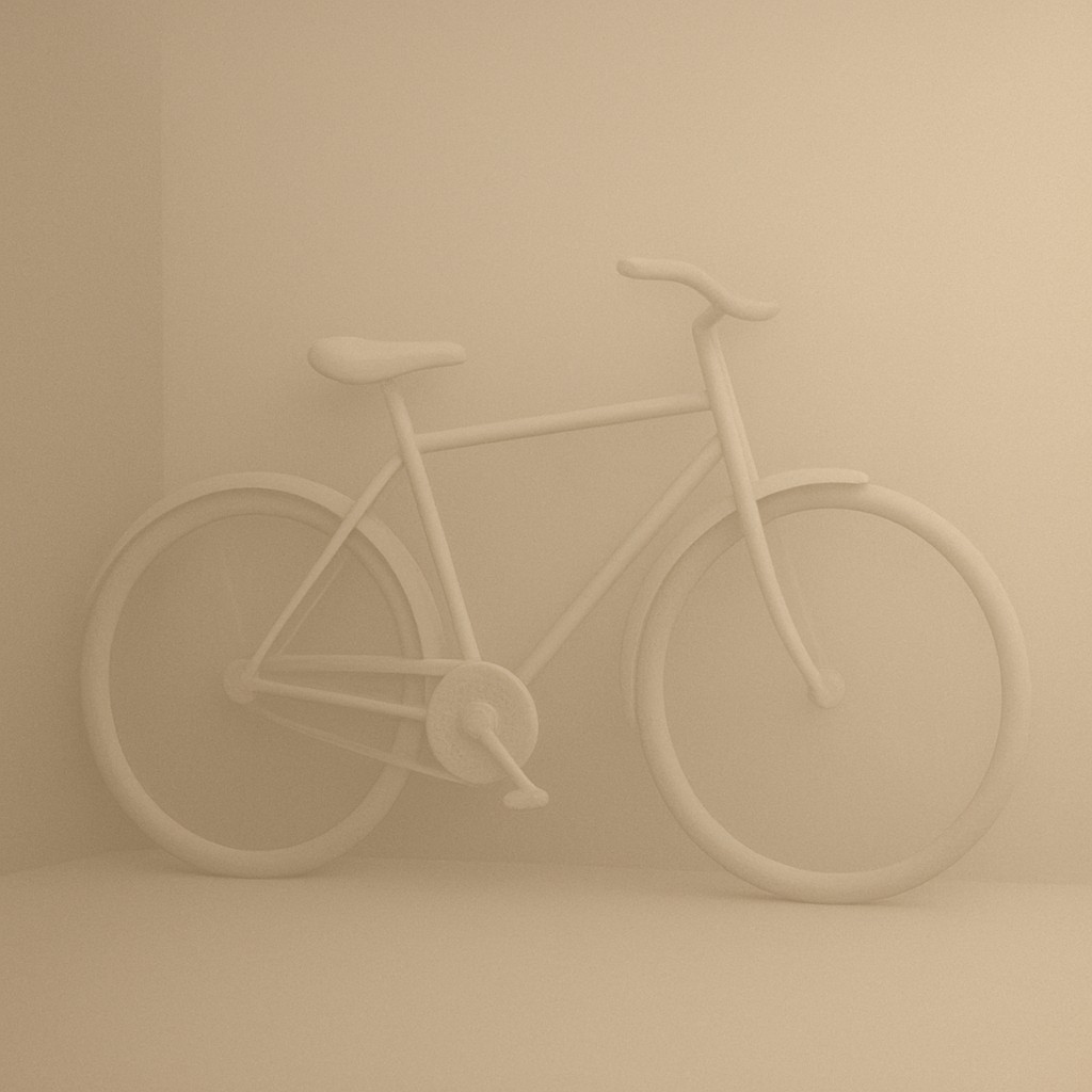 bicyle resting against a wall