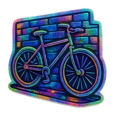 bicyle resting against a wall