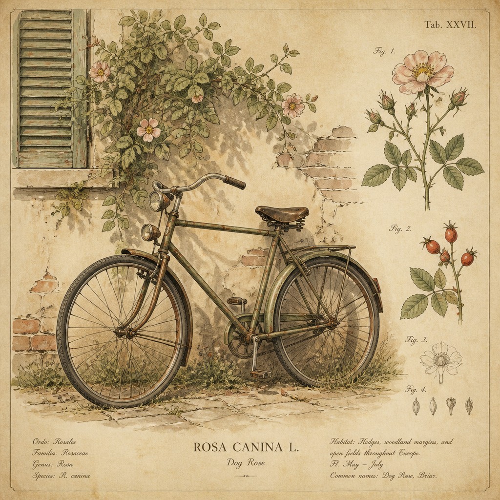 bicyle resting against a wall