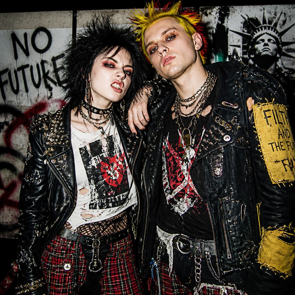 portrait of two people together — Punk Fashion Style