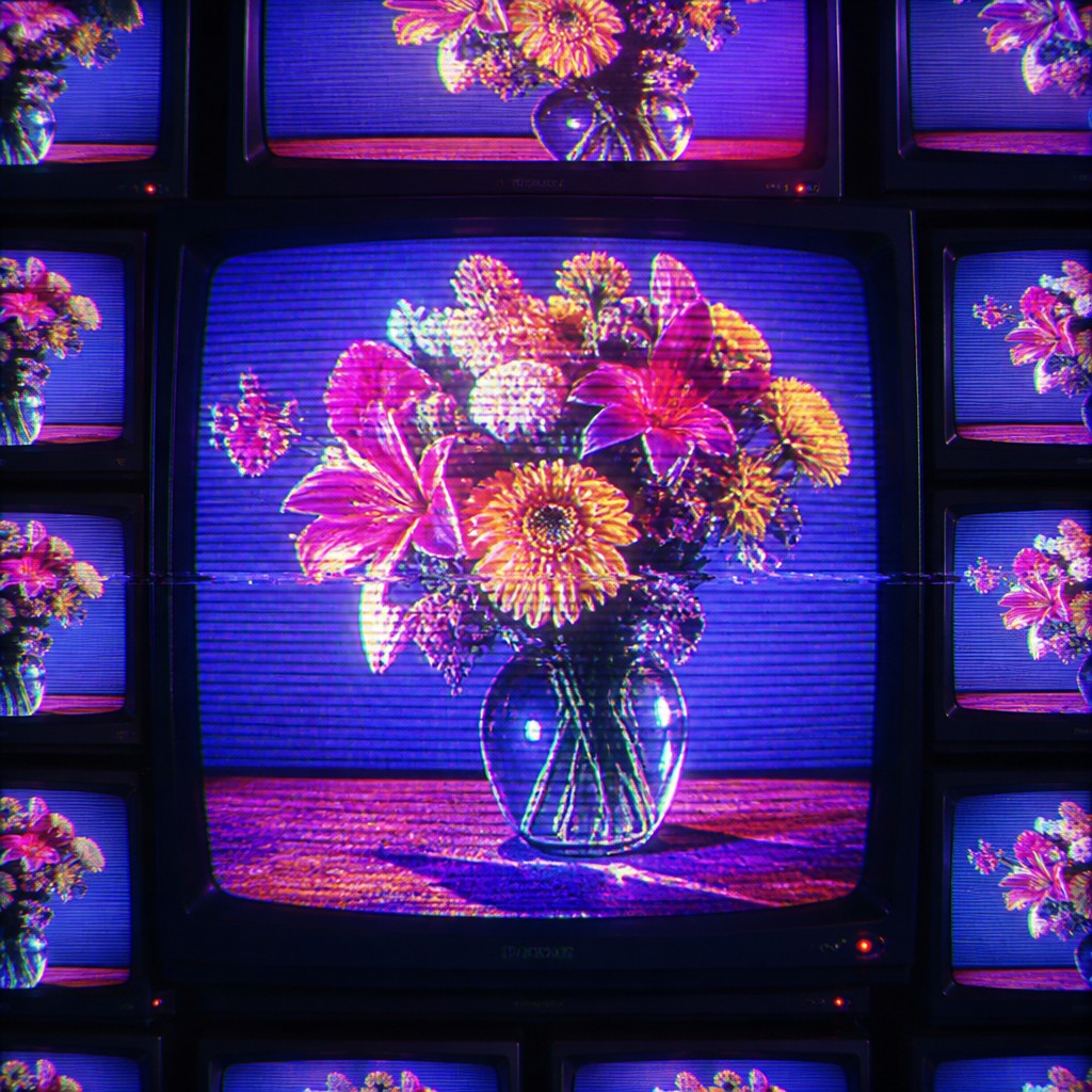 bouquet of flowers in a glass vase — Video Art Style