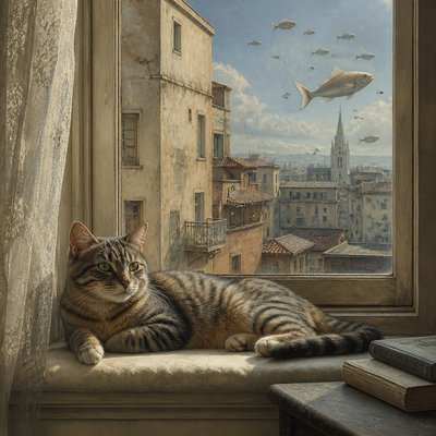a cat lounging in a sunlit window