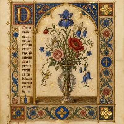 bouquet of flowers in a glass vase