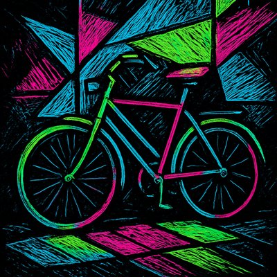 bicyle resting against a wall