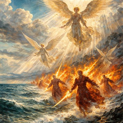 “Who makes his angels spirits, and his ministers a flaming fire.” (Psalms 104:4, Brenton)
