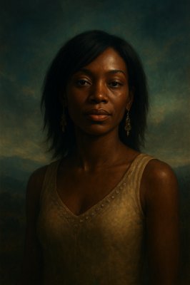 a painting of a woman in a tank top