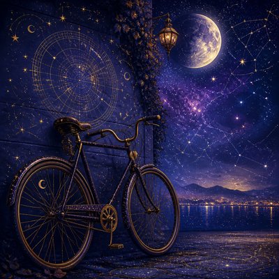 bicyle resting against a wall — Celestial Aesthetic