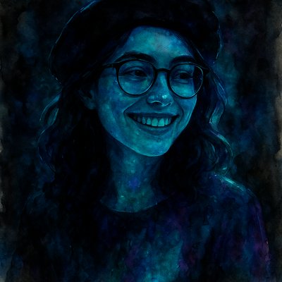 Bioluminescent Ink Wash Style Transfer Example