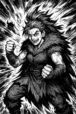 a black and white drawing of a demon