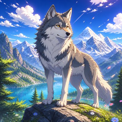 animal standing in natural pose — Anime Art Style