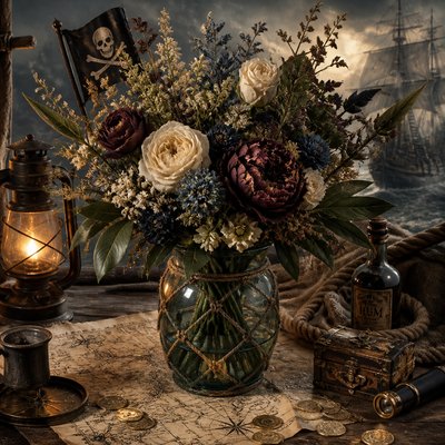 bouquet of flowers in a glass vase