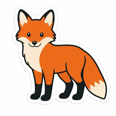 animal standing in natural pose — Minimalist Sticker Design