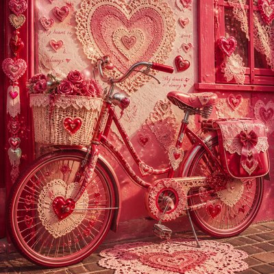 bicyle resting against a wall — Lovecore Aesthetic
