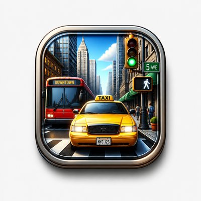 urban street with city activity