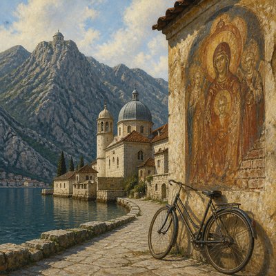 bicyle resting against a wall
