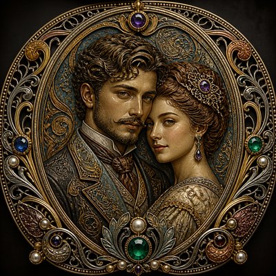 portrait of two people together — Vintage Jewelry Design