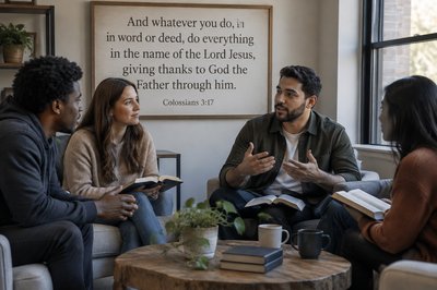 use this quote in a contemporary Christian group setting: "And whatever you do, in word or deed, do everything in the name of the Lord Jesus, giving thanks to God the Father through him." Colossians 3:17