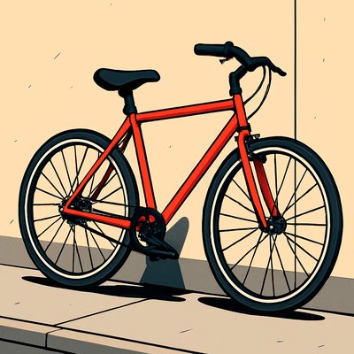 bicyle resting against a wall