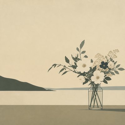 bouquet of flowers in a glass vase