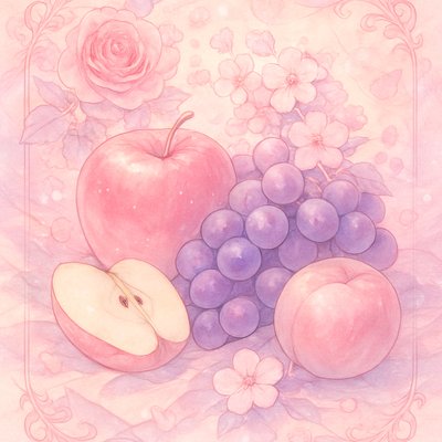 still life arrangement of fruits and flowers