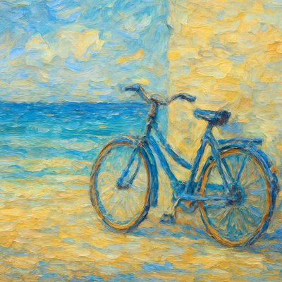 bicyle resting against a wall