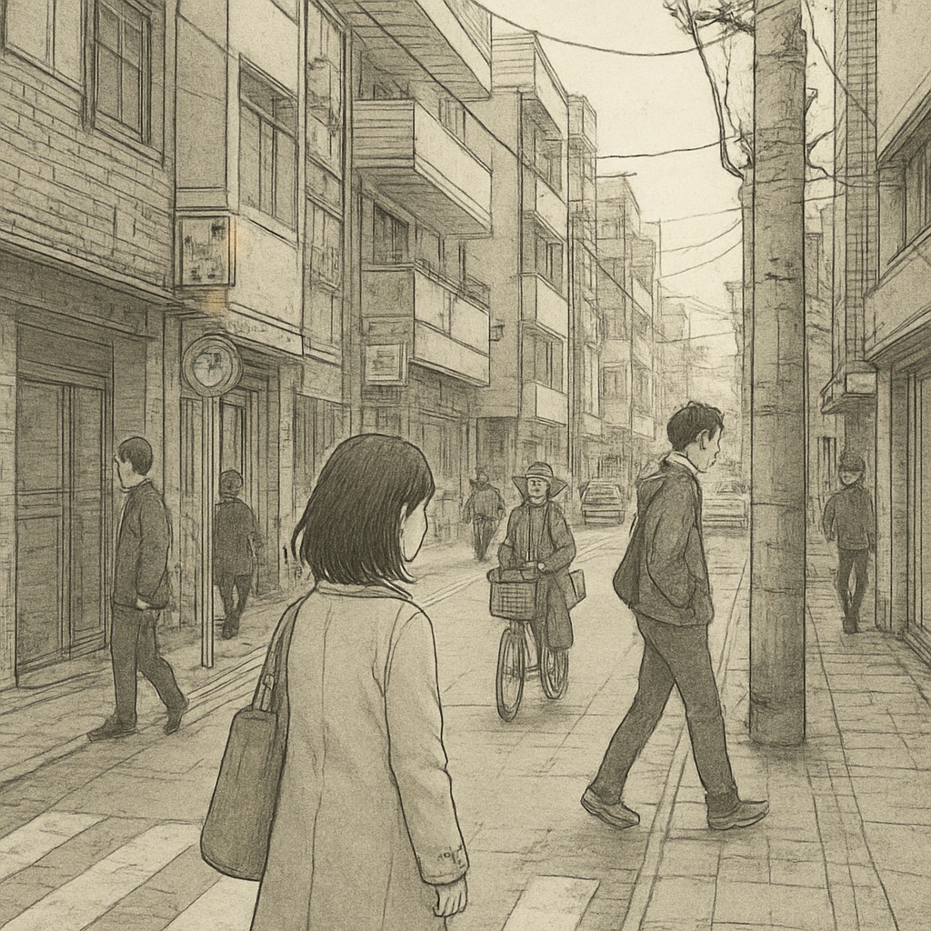 urban street with city activity