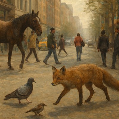 urban street with city activity