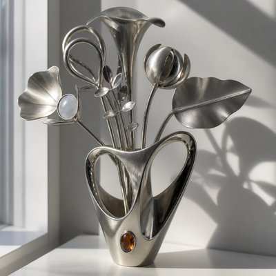 bouquet of flowers in a glass vase