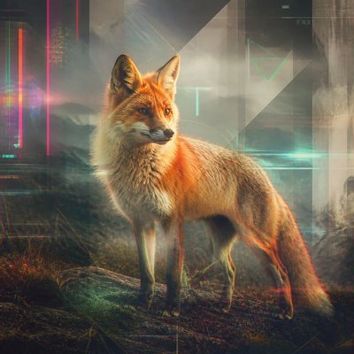 animal standing in natural pose — Contemporary Digital Landscape Art Style