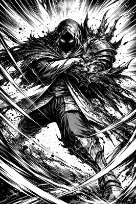 a black and white drawing of a person on a skateboard