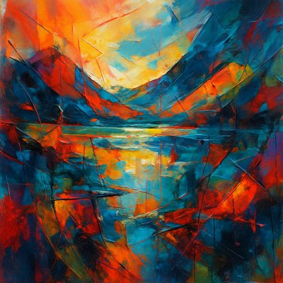 serene landscape with mountains and water