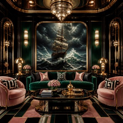 sailing ship on a stormy sea
