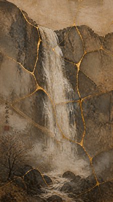 towering waterfall cascading down a cliff