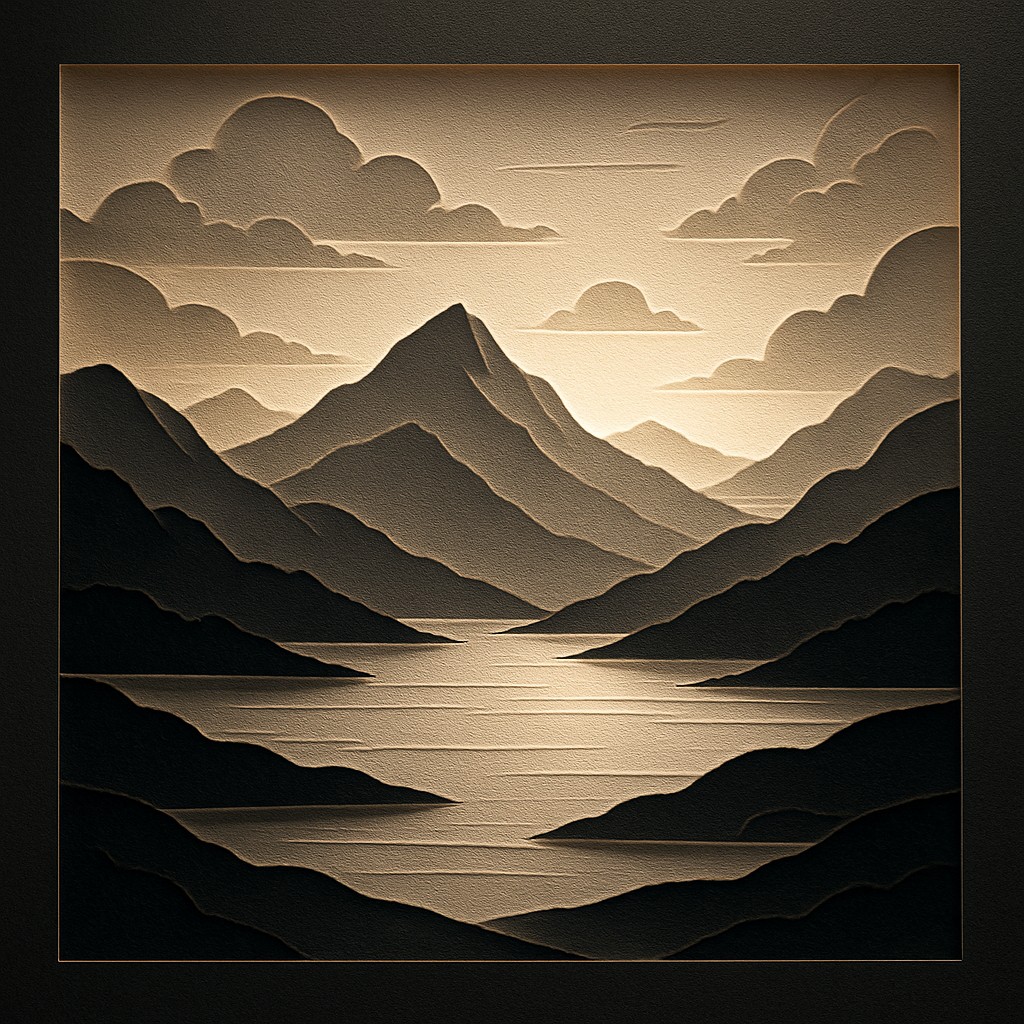 serene landscape with mountains and water