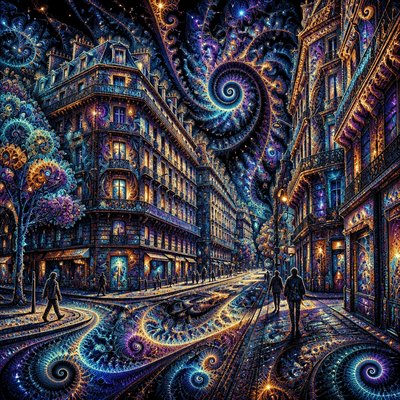 Fractal Abstract Art Style Style Transfer Example