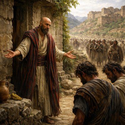 Express without words “And when they urged him till he was ashamed, he said, Send. They sent therefore fifty men; and they sought three days, but found him not. And when they came again to him, (for he tarried at Jericho,) he said unto them, Did I not say unto you, Go not?” (2 Kings 2:17-18, KJV) Elisha's appearance should be mid life, bald but not grey haired. 