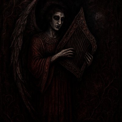 a painting of a skeleton holding a book