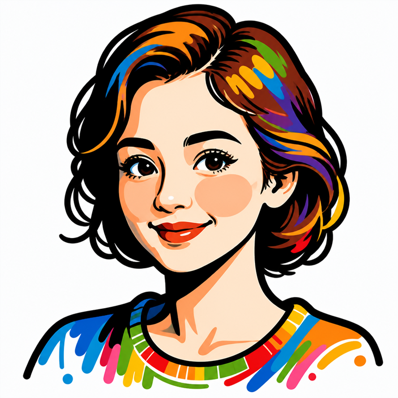 a close up of a person wearing a colorful shirt