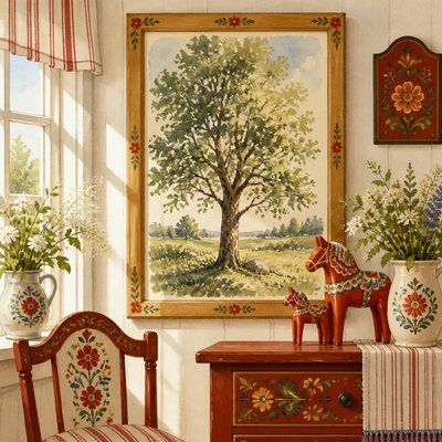 a tree in nature — Swedish Art Style