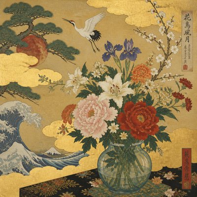bouquet of flowers in a glass vase