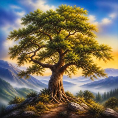 a tree in nature — Airbrush Art Style