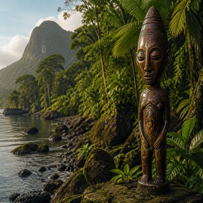 wide landscape with natural scenery — Equatorial Guinea Art Style