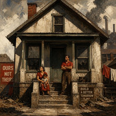 house with front view — Social Realism Art Style