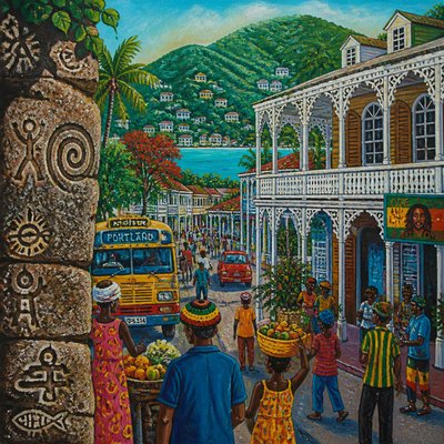 urban street with city activity