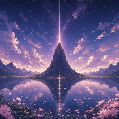 a mountain with a reflection in the water