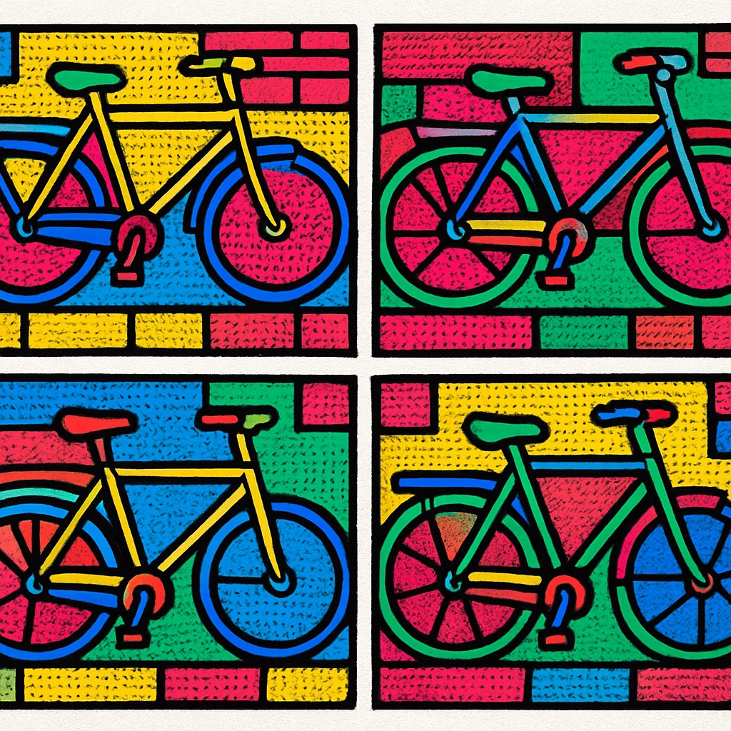 bicyle resting against a wall